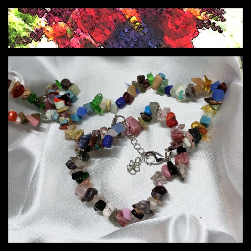 Natural Multi Gemstone Necklace Set